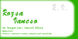 rozsa vancso business card