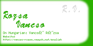 rozsa vancso business card